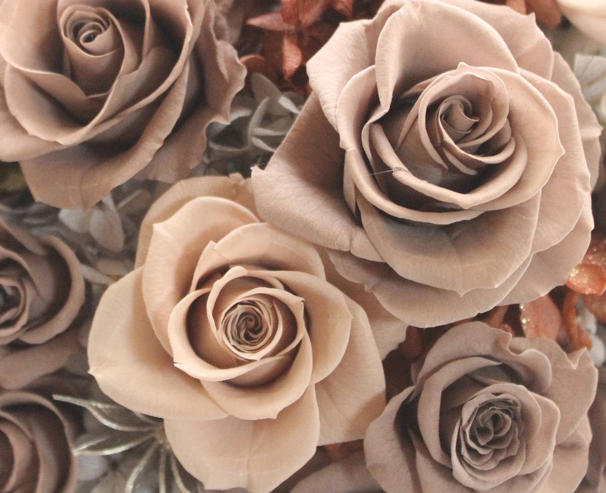 § wonderful § gorgeous ~! new color * Brown gray rose. large arrange!