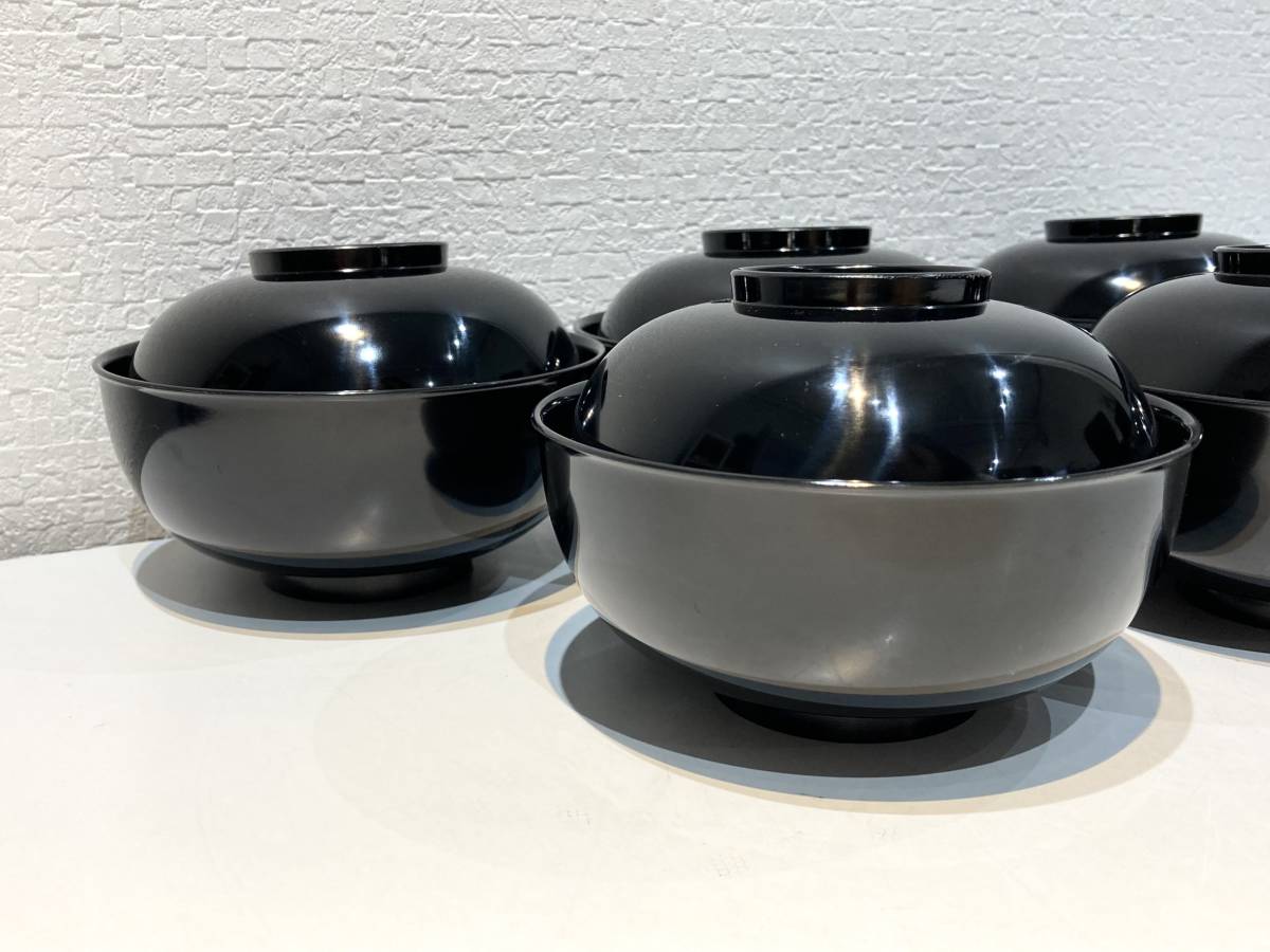 619【お椀　5客セット】漆芸　漆器　茶道具　食器　煮物椀_画像2