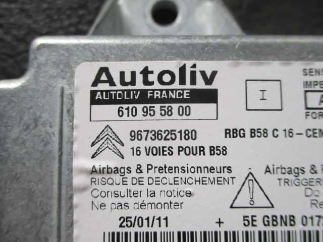 3580 Citroen C4 Picasso B585F02P VF7UA airbag computer H23/6 610 95 58 00 9673625180