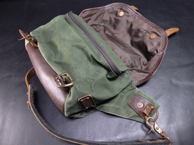  master-piece зеленый хаки парусина кожа заслонка корпус сумка master-piece