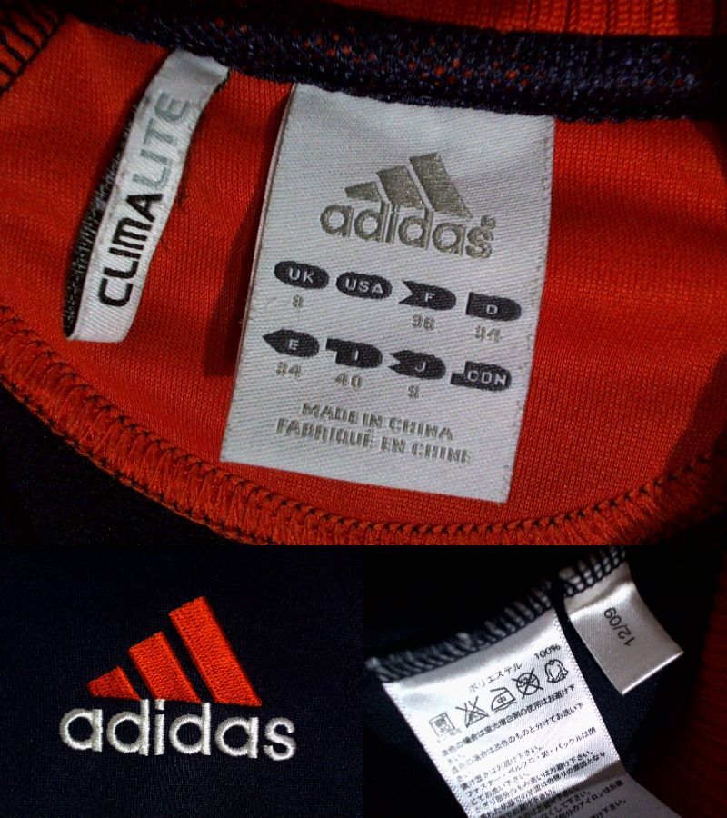 * Adidas [adidas CLIMALITE] jersey lady's setup jersey S pants L dark blue orange 