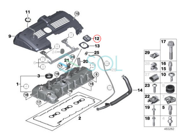 BMW E82 E87 E88 E90 E91 E92 E93 エンジンオイル フィラーキャップ 130i 135i 323i 325i 325xi 330i 330xi 335i 11127560482 出荷締切18時_画像2