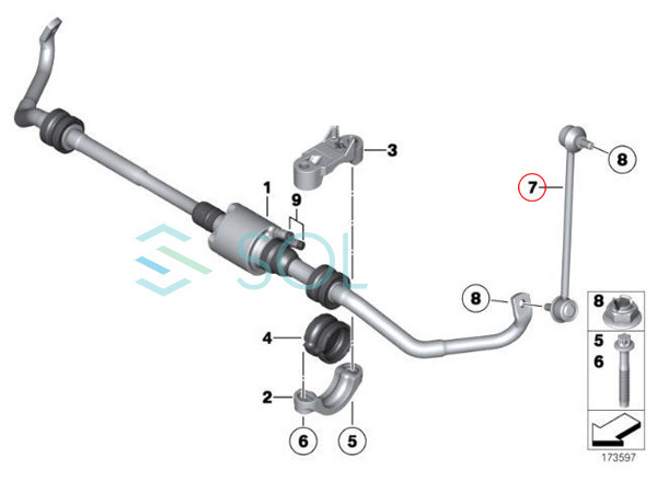 BMW F07 F10 F11 F06 F12 F13 フロント スタビライザーリンク スタビリンク 左右セット 523i 528i 535i 550i 640i 650i 31356777319_画像3