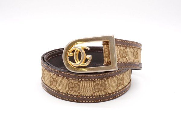 当店の記念日 グッチ 0982k GUCCI ブラウン 茶 キャンバス ウエスト