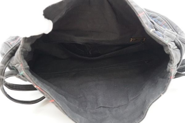 フェンディ ヴィンテージ 巾着 ショルダーバッグ マルチカラー ステッチ キャンバス 黒 ブラック 良品 FENDI 1011h_画像9