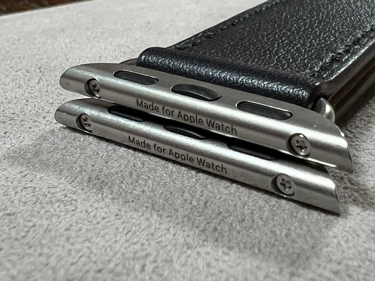 美品 人気カラー Apple Watch HERMES 41mm 40mm インディゴ クレ オレンジ ドゥブルトゥール レザーストラップ アップルウォッチ エルメス