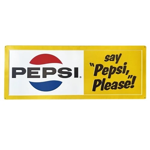 エンボス看板【PEPSI-say Pepsi, Please!】ペプシコーラ プレート サイン