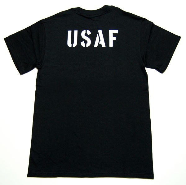 Tシャツ S 半袖 airforce メンズ ミリタリー USAF エアフォース MAVERICKS ブランド 黒 ブラック_画像5