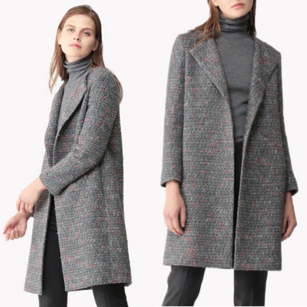 正規品新品】 theory - Theory 19ss ノーカラーツイードコートの通販