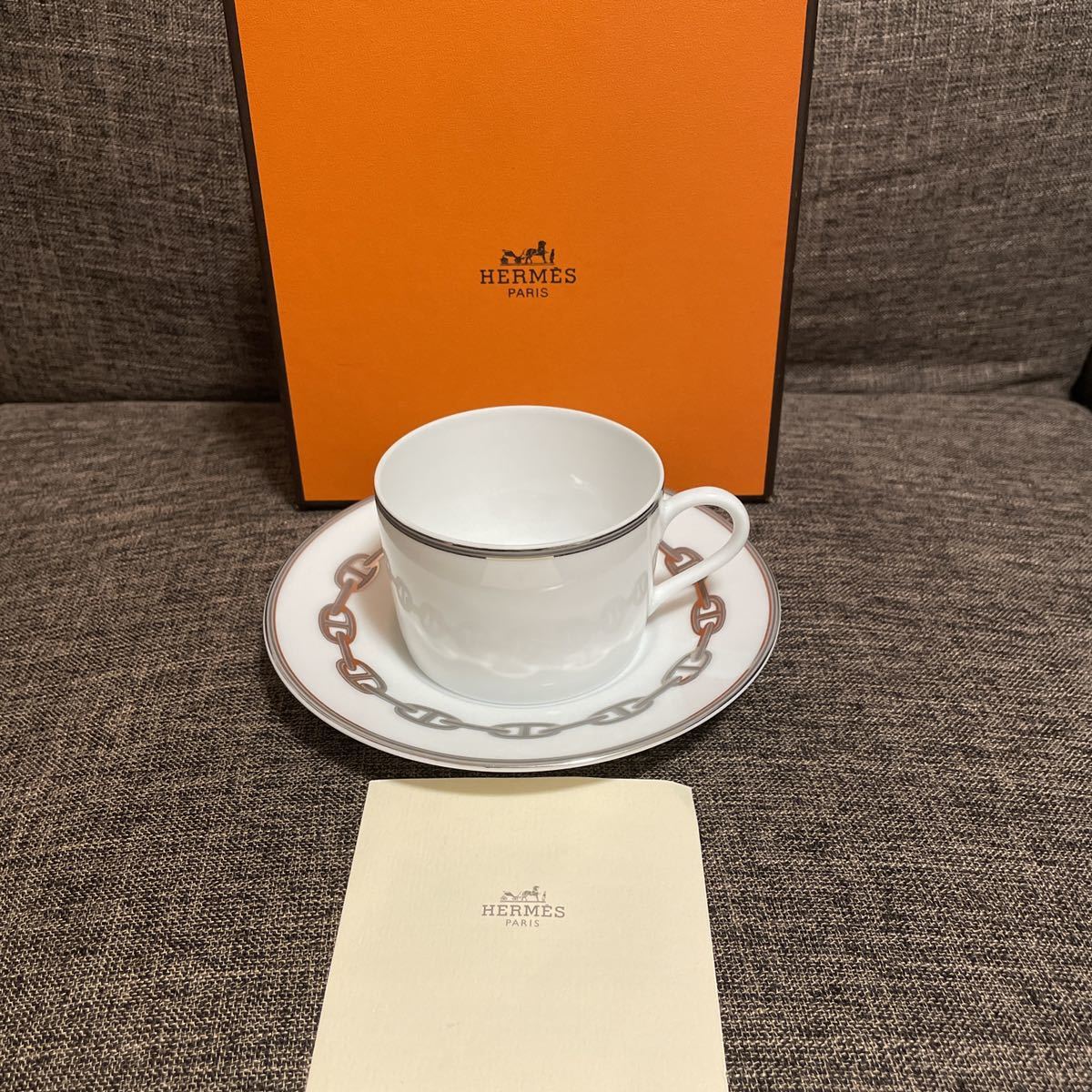 ☆新品☆ HERMES エルメス シェーヌダンクル カップ&ソーサー 2客
