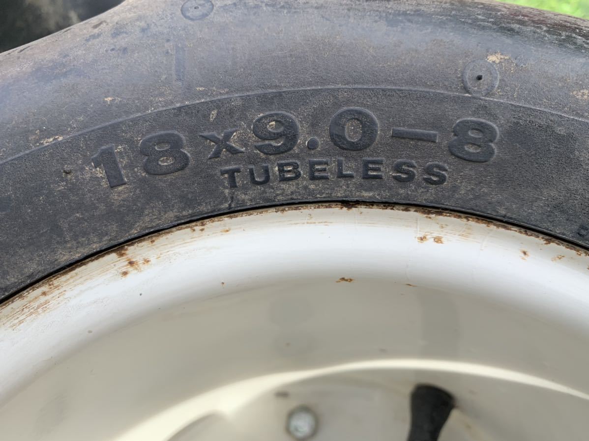 バインダー タイヤ 18×9.0×8 チューブレス 2本セット ブリヂストン 5