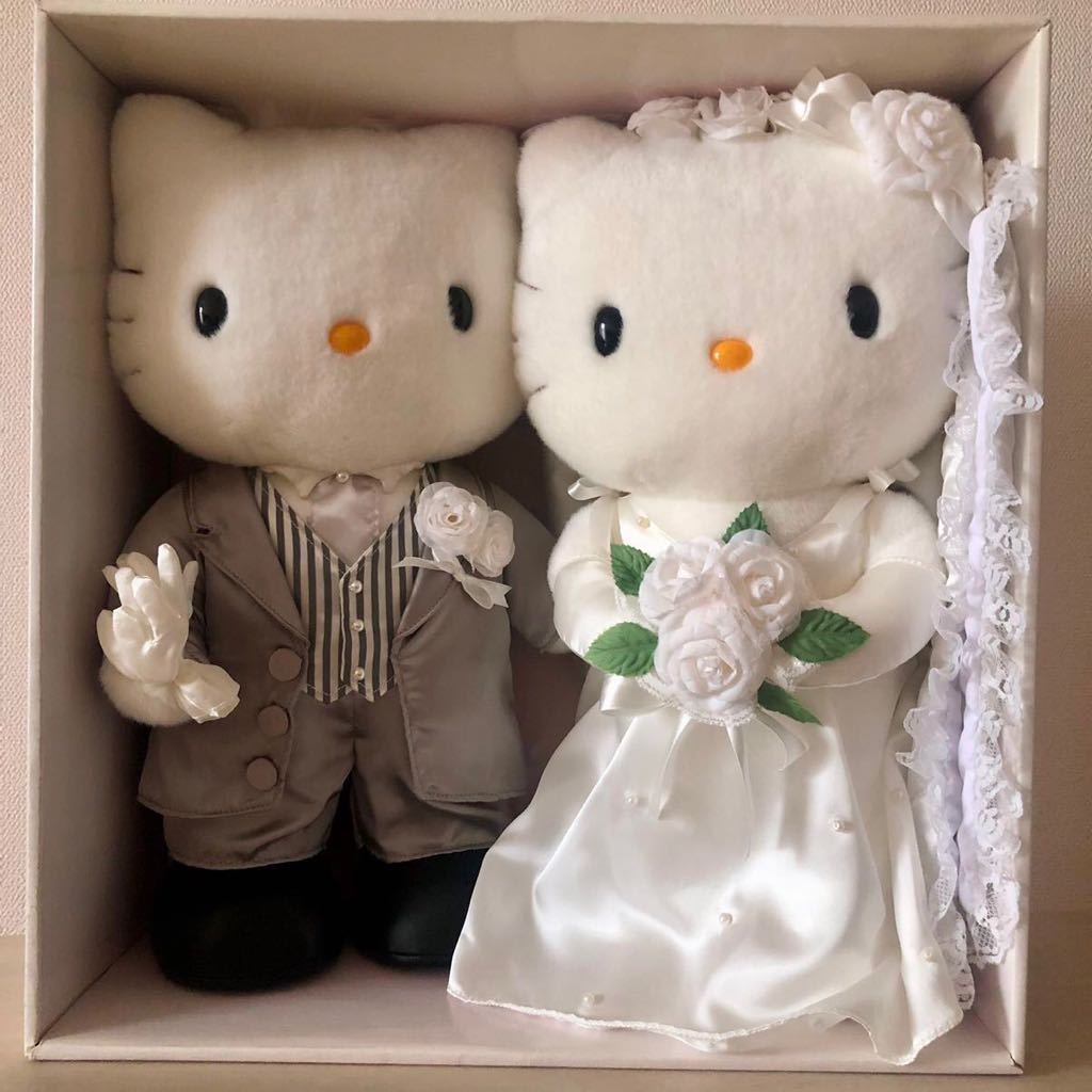 ☆ハローキティ＆ダニエル☆vivitix限定 結婚式 ウェディングドール ウェルカムドール 箱入り 特大 ぬいぐるみ 白バラ 2004年 サンリオ