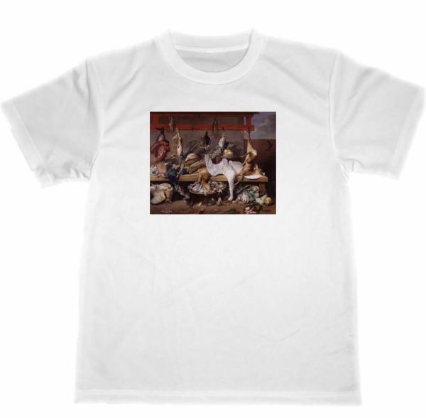 フランス・スナイデルス　ドライ　Tシャツ　ジビエ肉のテーブル　猟師　ジビエ料理　グッズ　スネイデルス　名画　アート　絵画_画像1