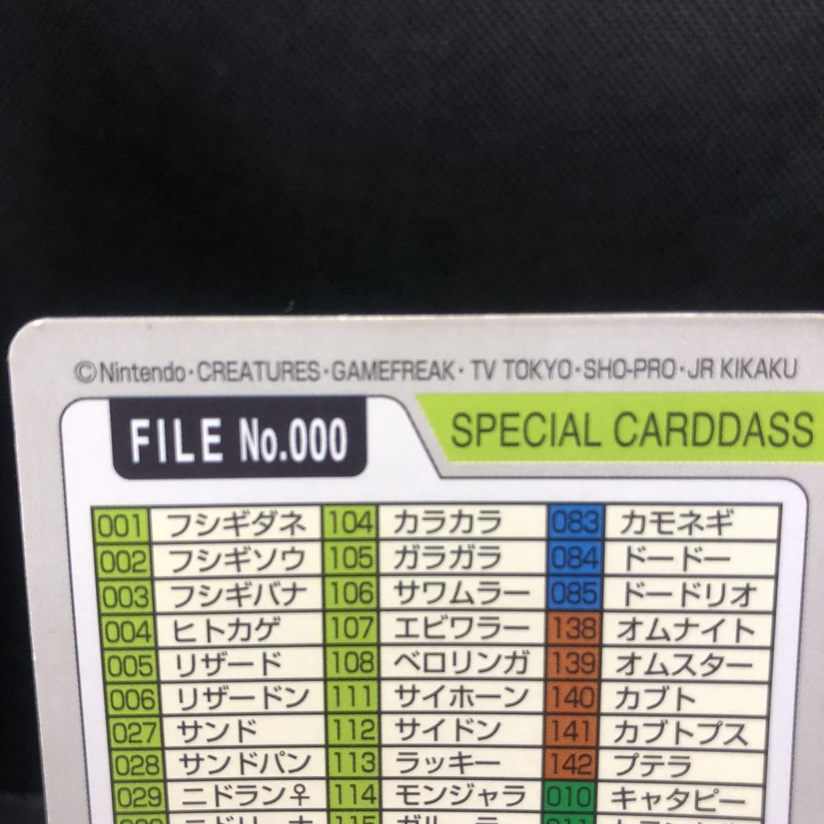 ポケモン カードダス FILE No 000 SPECIAL Pokemon CARDDASS