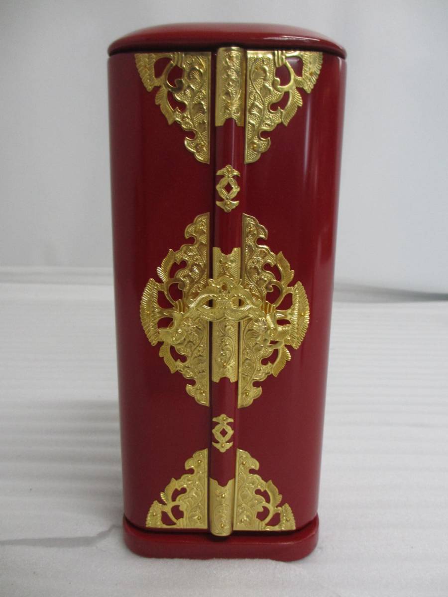 特別販売品】朱塗り 金具付丸厨子NO.2(内寸幅10約cm×高約23cm 特別販売品】朱塗り 金具付丸厨子NO.2(内寸幅10約cm×高約23cm