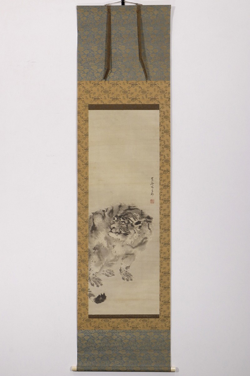 真作 江戸動物画 掛軸 岸駒 猛虎図 江戸後期 絵師 岸派祖 虎画名手 ...