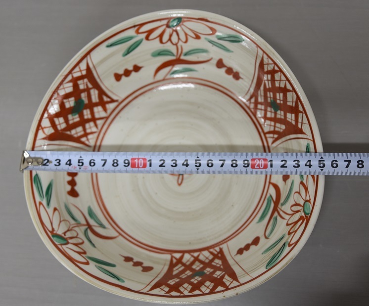 GY10-33 現状品 南風窯 赤絵 花柄 大鉢 皿 食器 の商品詳細 | ヤフオク