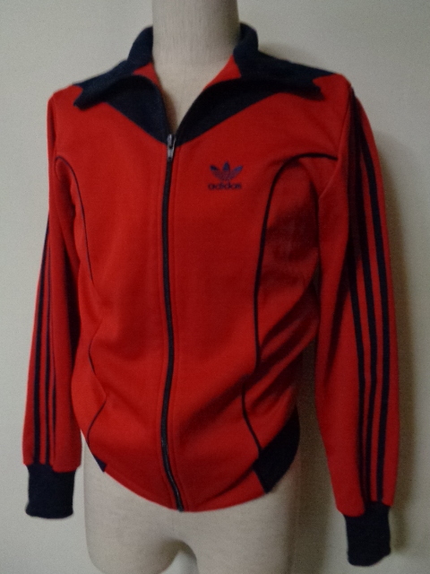 80s vintage adidas アディダス トレフォイル ジャージ トラック ジャケット 80年代 ビンテージ 赤 紺 トレフォイル ワンポイント_画像1