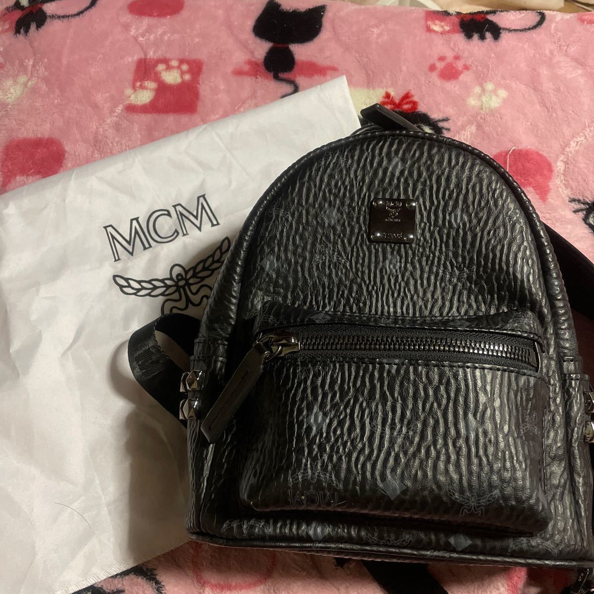 MCMリュック エムシーエム 地雷 リュック 小型 黒 バックパック MCMリュック エムシーエム 地雷 リュック 小型 黒 バックパック