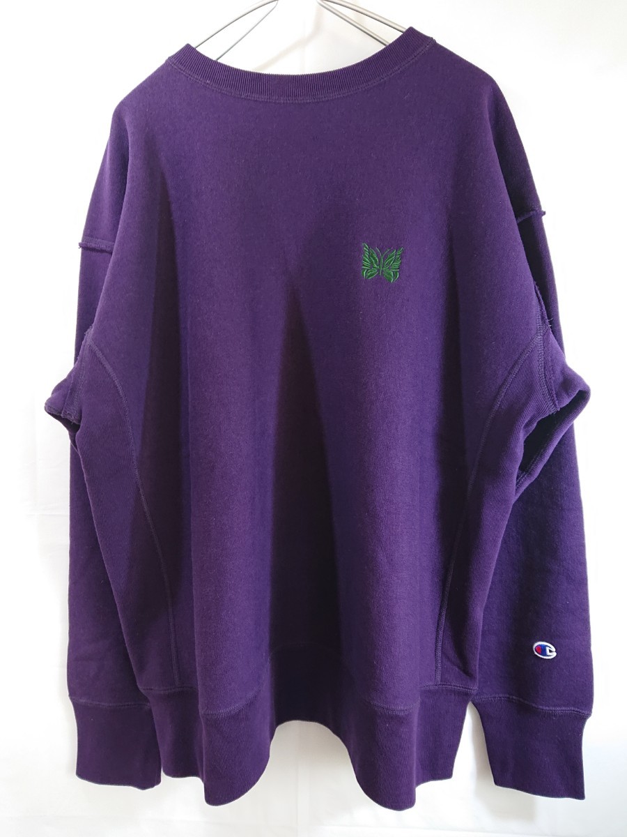 Needles×BEAMS BOY×Champion/リバースウィーブスウェット/紫 Needles×BEAMS BOY×Champion/リバースウィーブスウェット/紫