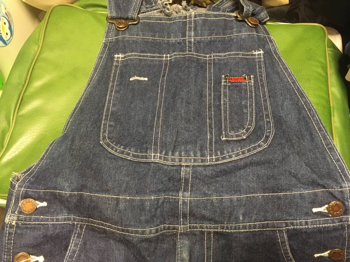 2210OLDオールド国産COSMOコスモ濃紺デニムDENIMオーバーオール昭和レトロ サロペットパンツ70～80'sビンテージ_画像3