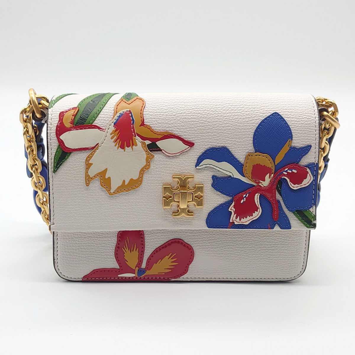 Tory Burch Kira Applique トリーバーチ キラ アップリケ レザー チェーン ショルダーバッグ ボタニカル フラワー 花柄 ブランド tp-22x948_画像2