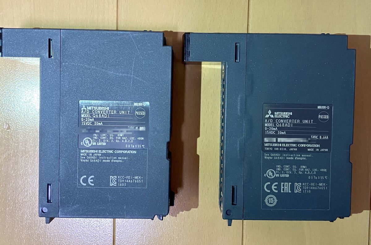 三菱電機 アナログ-ディジタル変換ユニット Q68ADI 2個セット 端子部