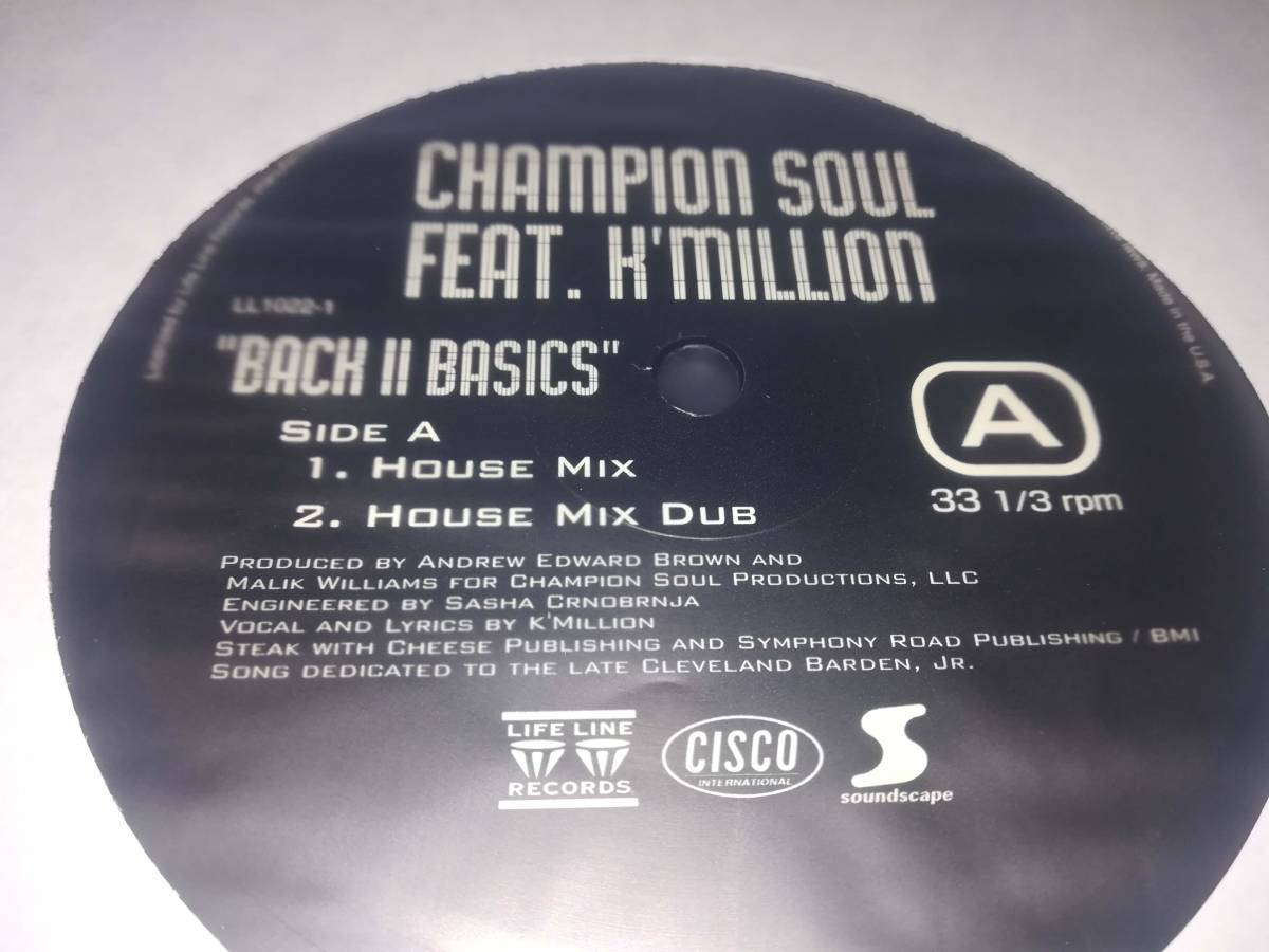 L0539◆12 / Champion Soul Feat K'Million / Back II Basics_画像3