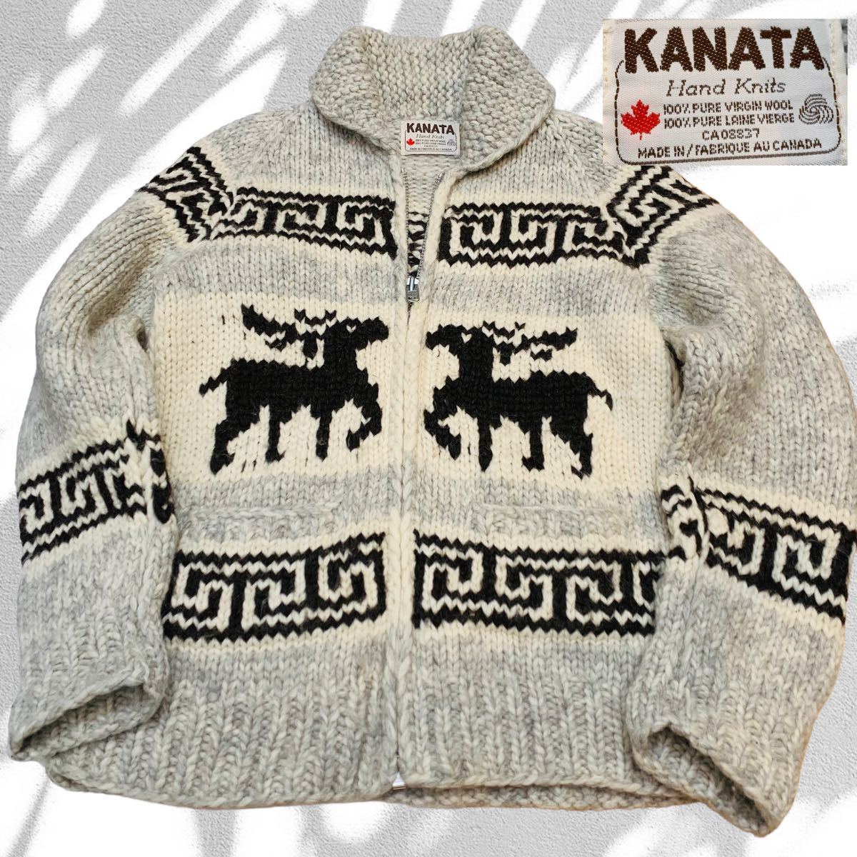 緑林シリーズ カウチン セーター kanata ニット カナダ製 XL カナタ