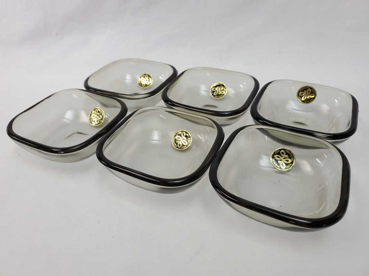 未使用　保管品　昭和レトロ　HOYA　保谷ガラス　スターティングユニット　豆皿　手塩　ナッツ　5枚セット　（0213_画像2
