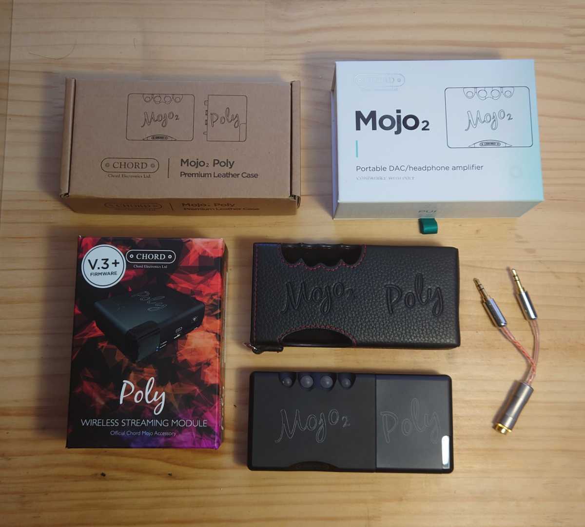 美品】chord mojo2 + poly + レザーケース +4.4mm変換ケーブル fuboru