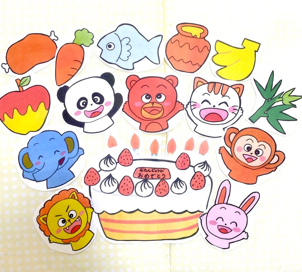 《パネルシアター》だれのおたんじょうびケーキ動物クイズ誕生日大人気保育教材オリジナルイラスト手遊び