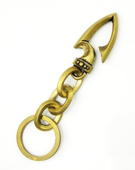 かわいい！ VASSER Spear Hook & Hand Bend Oval Links Key Chain(スピアーフック&オーバルリンクスキーチェーンアンティークブラス) キーチェーン