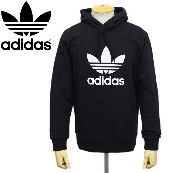 adidas (アディダス) FTR07 TREFOIL HOODIE トレフォイル パーカー AD049 DT7964ブラック S