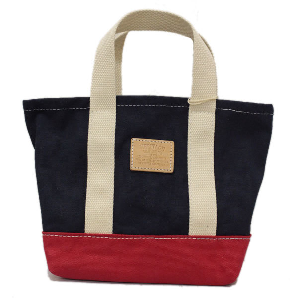 HERITAGE LEATHER CO.(ヘリテージレザー) NO.8309 Lunch Bag (ランチバッグ) Navy/Re_HERITAGELEATHERCO.NO