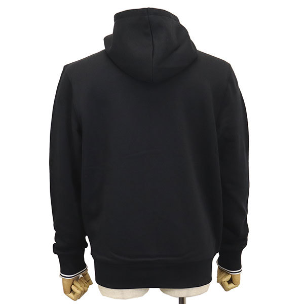 FRED PERRY (フレッドペリー) J7536 HOODED ZIP THROUGH SWEATSHIRT フードジップアップ スウェットシャツ FP466 198BLACK L