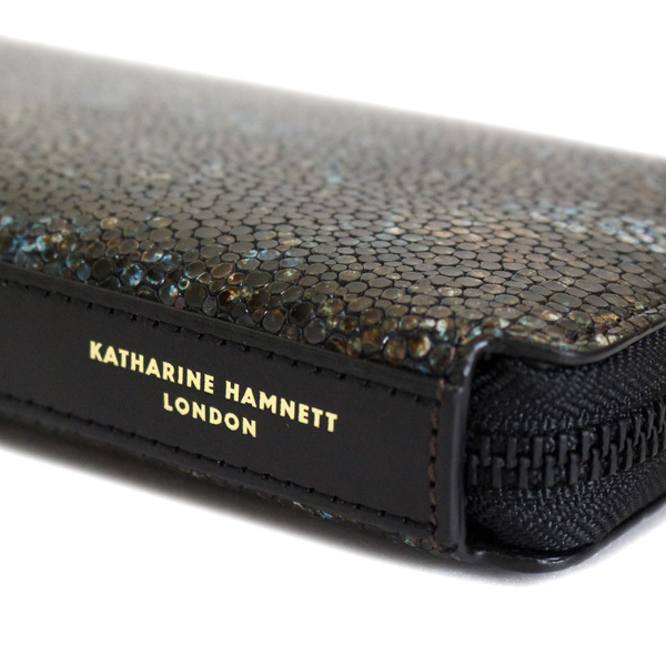 KATHARINE HAMNETT LONDON ( Katharine Hamnett London ) 490-52502 Garapagos L type fastener bundle inserting long wallet all 3 color 02blau