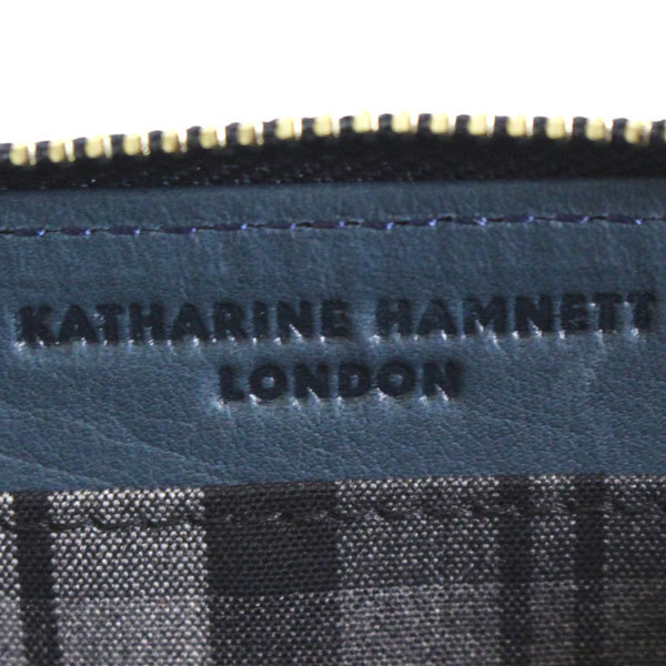 KATHARINE HAMNETT LONDON (キャサリンハムネット ロンドン) 490-57000 Soft ラウンドファスナー コインケース 32 ブルー_KATHARINE HAMNETT LONDON