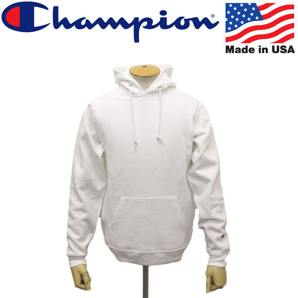 Champion (チャンピオン) C5-P101 PULL OVER HOODED SWEAT SHIRT プルオーバー フーデッド スウェット シャツ アメリカ製 CN035 010ホワイ_Champion(チャンピオン)正規取扱