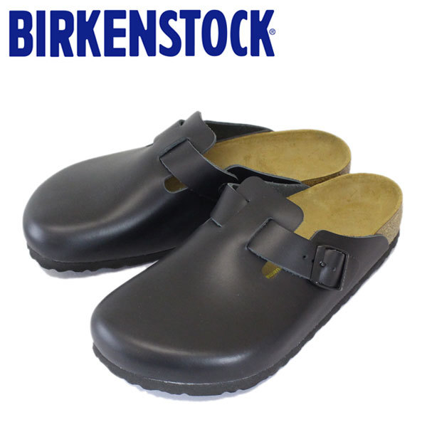 BIRKENSTOCK (ビルケンシュトック) 060191 BOSTON (ボストン) スムースレザー サンダル レギュラー(幅広) BLACK(ブラック) BI041-39-約25.0