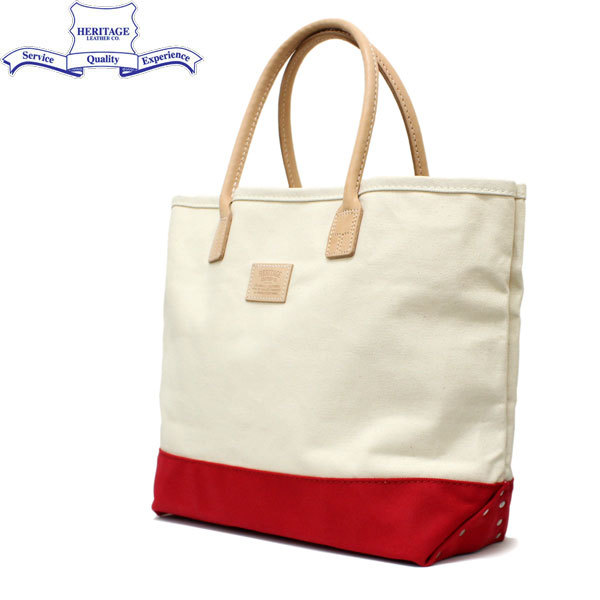 HERITAGE LEATHER CO.(ヘリテージレザー) NO.7717 Tote Bag(トートバッグ) Natural/Red HL030