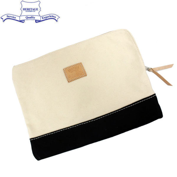 HERITAGE LEATHER CO.(ヘリテージレザー) NO.8008 Clutch Bag(クラッチバッグ) Natural/Black HL036