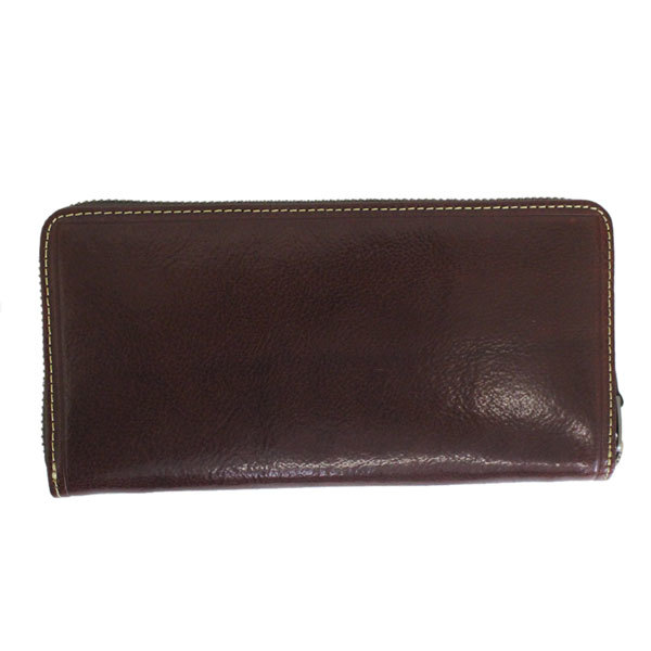 KATHARINE HAMNETT LONDON ( Katharine Hamnett London ) 490-58204 LINEMAN2 round fastener long wallet all 3 color 24 chocolate 