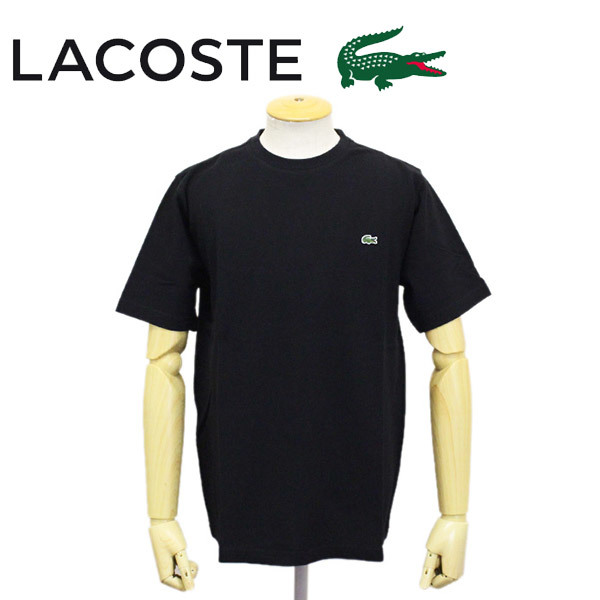 LACOSTE (ラコステ) TH635EN 鹿の子クルーネック Tシャツ 半袖 クラシックフィット LC195 031ブラック