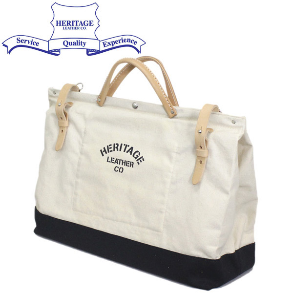 HERITAGE LEATHER CO.(ヘリテージレザー) NO.8288 20” Utility Art Bag 20インチユーティリティアートバッグ Natural x Black HL217