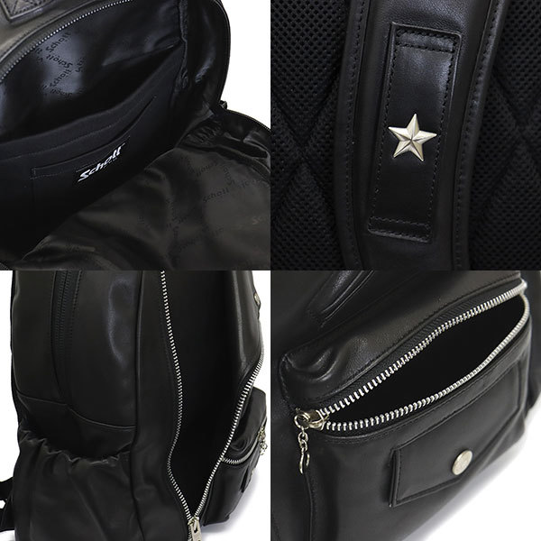 Schott (ショット) 3976008(3119055) RIDERS DAY PACK ライダース デイパック バックパック 09BLACKの画像6