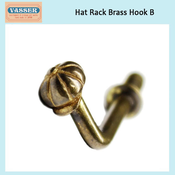VASSER(バッサー)Hat Rack Brass Hook B(帽子掛け型Ｌ字フック キャスケット)5個入り_VASSER(バッサー)HatRackB