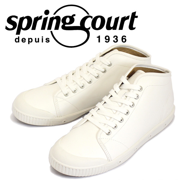 spring court (スプリングコート) B2N-V5 B2 Leather (B2レザー) メンズ ハイカットスニーカー WHITE (ホワイト) SPC017-39-約24.5cm-25.0c