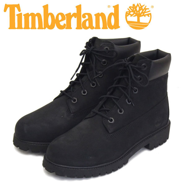 Timberland (ティンバーランド) 12907 6in Premium WP Boot 6インチ プレミアム ウォータープルーフ ブーツ レディース キッズ Black Nubuc_Timberland