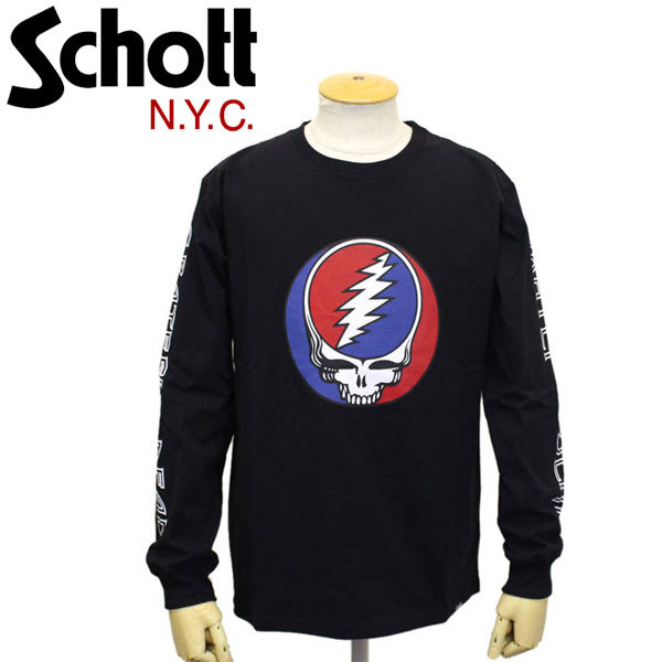 Schott (ショット) 3113102 GRATEFUL DEAD T STEAL YOUR FACE グレイトフル デッド ロングスリーブ Tシャツ 09BLACK M_Schott